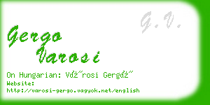 gergo varosi business card